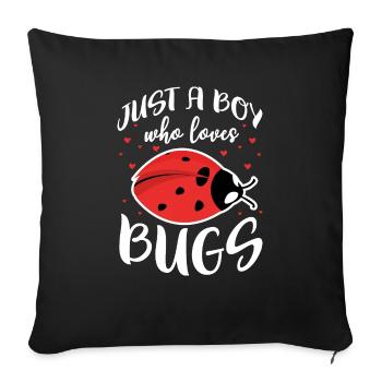 Juste un garçon qui aime les insectes Amateur d’insectes - Housse de coussin décorative 45 x 45 cm - noir - Devant
