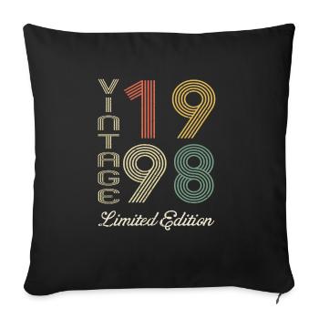 1998 Geburtstag Jahrgang 1998 Vintage Retro. Editio - Sofakissenbezug 45 x 45 cm - Schwarz - Vorne