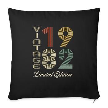 1982 Anniversaire Né en 1982 vintage Rétro. Editio - Housse de coussin décorative 45 x 45 cm - noir - Devant