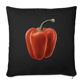 Paprika Geschenk - Sofakissenbezug 45 x 45 cm - Schwarz - Vorne
