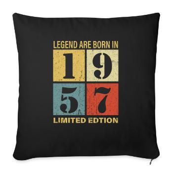 Original Calendar 1957 Vintage Birthday Rec - Sofa pillowcase 17,3'' x 17,3'' (45 x 45 cm) - black - Front