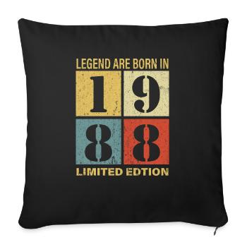 Original Calendar 1988 Vintage Birthday Rec - Sofa pillowcase 17,3'' x 17,3'' (45 x 45 cm) - black - Front