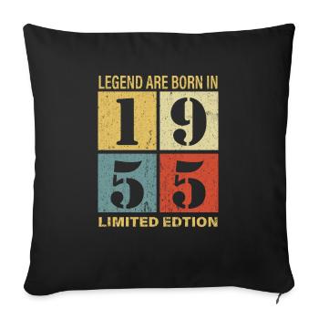Original Calendar 1955 Vintage Birthday Rec - Sofa pillowcase 17,3'' x 17,3'' (45 x 45 cm) - black - Front
