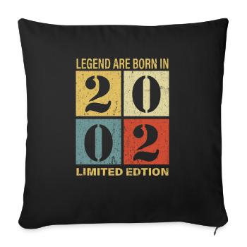 Original Calendar 2002 Vintage Birthday Rec - Sofa pillowcase 17,3'' x 17,3'' (45 x 45 cm) - black - Front