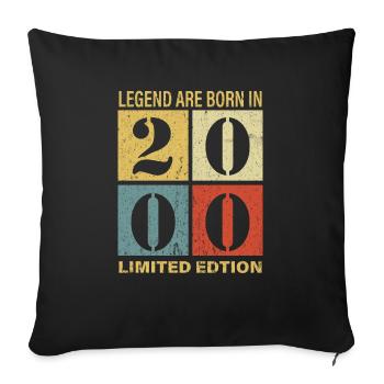 Original Calendar 2000 Vintage Birthday Rec - Sofa pillowcase 17,3'' x 17,3'' (45 x 45 cm) - black - Front