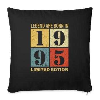 Original Calendar 1995 Vintage Birthday Rec - Sofa pillowcase 17,3'' x 17,3'' (45 x 45 cm) - black - Front