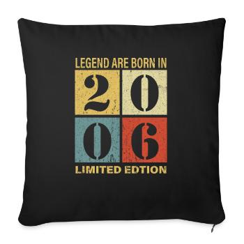 Original Kalender 2006 Vintage Geburtstag Rets - Sofakissenbezug 45 x 45 cm - Schwarz - Vorne