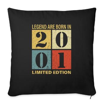 Original Calendar 2001 Vintage Birthday Rec - Sofa pillowcase 17,3'' x 17,3'' (45 x 45 cm) - black - Front