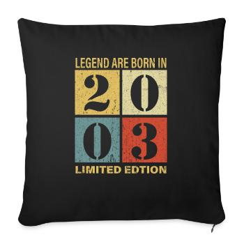 Original Calendar 2003 Vintage Birthday Rec - Sofa pillowcase 17,3'' x 17,3'' (45 x 45 cm) - black - Front