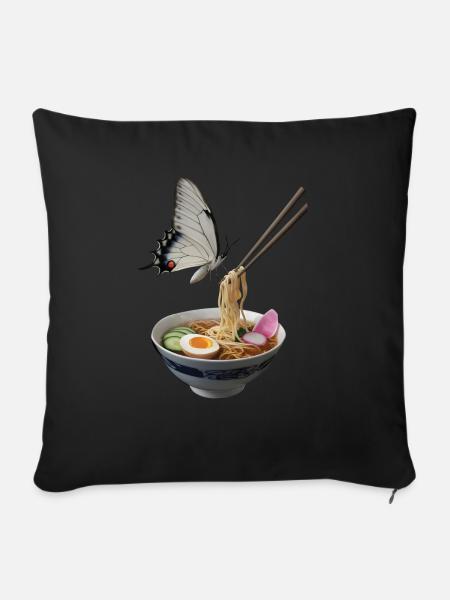 Schmetterling Ramen - Sofakissenbezug 45 x 45 cm - Schwarz