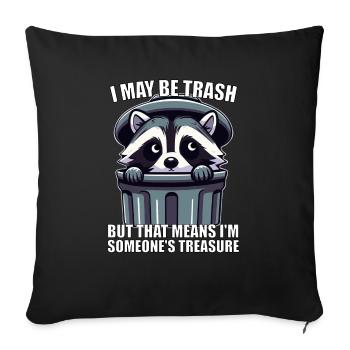 Waschbär Meme - Trash Treasure - Sofakissenbezug 45 x 45 cm - Schwarz - Vorne
