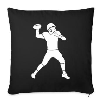 Silhouette d’un joueur de football américain - Housse de coussin décorative 45 x 45 cm - noir - Devant