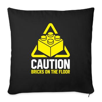 Brick Builder Brick Building Master Builder - Sofa pillowcase 17,3'' x 17,3'' (45 x 45 cm) - black - Front