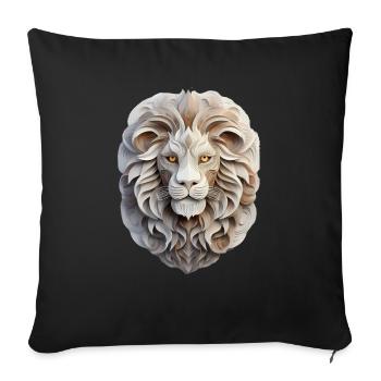Signe du zodiaque Lion - Housse de coussin décorative 45 x 45 cm - noir - Devant