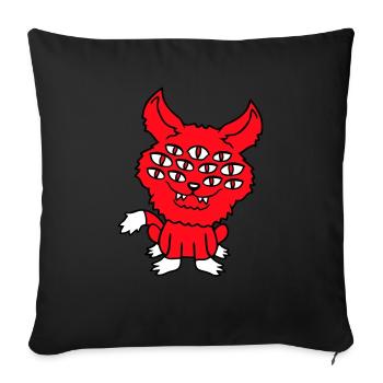 Cat Demon Many Eyes Devil Hell Evil Monster - Sofa pillowcase 17,3'' x 17,3'' (45 x 45 cm) - black - Front