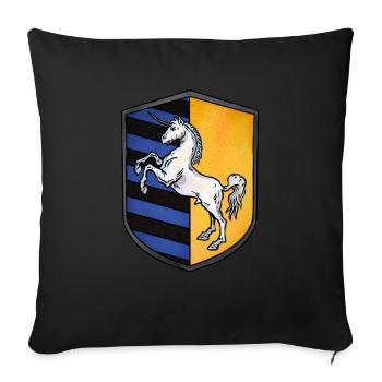Wappen Einhorn - Sofakissenbezug 45 x 45 cm - Schwarz - Vorne
