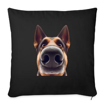 Dog Head 9 German Shepherd - Sofa pillowcase 17,3'' x 17,3'' (45 x 45 cm) - black - Front