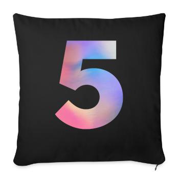 Colorful Number 5 - Sofa pillowcase 17,3'' x 17,3'' (45 x 45 cm) - black - Front