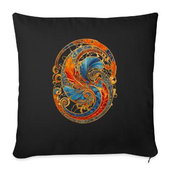 Ornement - Housse de coussin décorative 45 x 45 cm - noir - Devant