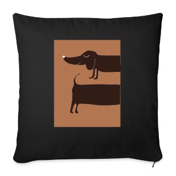 Dachshund dog at night - Sofa pillowcase 17,3'' x 17,3'' (45 x 45 cm) - black - Front
