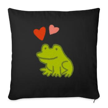 Mutfrosch 2 - Sofakissenbezug 45 x 45 cm - Schwarz - Vorne