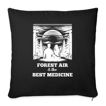 Natur-Spruch - Sofakissenbezug 45 x 45 cm - Schwarz - Vorne
