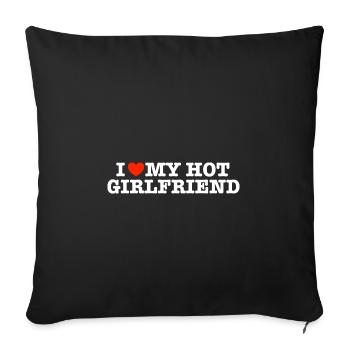 J’aime ma copine chaude - Housse de coussin décorative 45 x 45 cm - noir - Devant