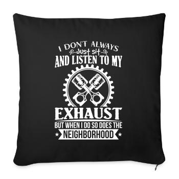 Fanatique de voiture à échappement - auto - Housse de coussin décorative 45 x 45 cm - noir - Devant
