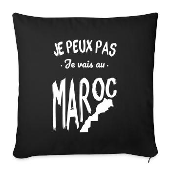 Je peux pas je vais au Maroc - Housse de coussin décorative 45 x 45 cm - noir - Devant