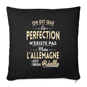 Perfection n'existe pas l'Allemagne est Réelle - Housse de coussin décorative 45 x 45 cm - noir - Devant