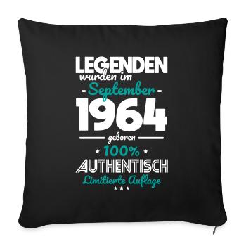 60th Birthday - Legends were unveiled in September 1964 - Sofa pillowcase 17,3'' x 17,3'' (45 x 45 cm) - black - Front