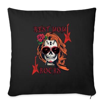 Best Mum Rocks - Sofa pillowcase 17,3'' x 17,3'' (45 x 45 cm) - black - Front