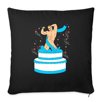 Striptease Surprise Man Nude Bachelors - Sofa pillowcase 17,3'' x 17,3'' (45 x 45 cm) - black - Front