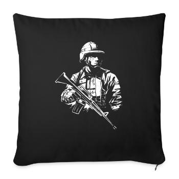 Soldat - Sofakissenbezug 45 x 45 cm - Schwarz - Vorne