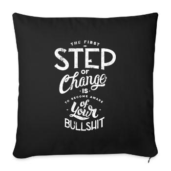 NON-SENS MERDE NON-SENS MERDE DICTONS MOTIF - Housse de coussin décorative 45 x 45 cm - noir - Devant