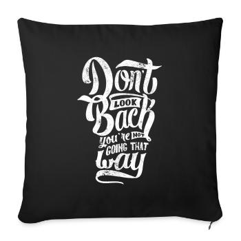 REGARDEZ LOIN EN ARRIÈRE ALLER AU MOTIF DES DICTONS - Housse de coussin décorative 45 x 45 cm - noir - Devant