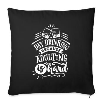 ALCOHOL PARTY GRILL GRILL DRINK DRINKING MOTIF - Sofa pillowcase 17,3'' x 17,3'' (45 x 45 cm) - black - Front