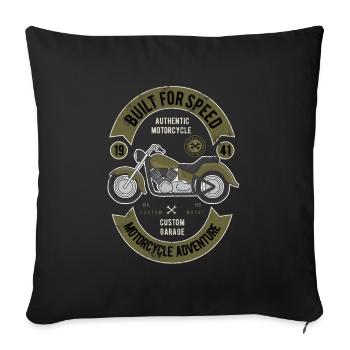 CHOPPER MOTO RAPIDE MOTIFS DE MOTARDS VINTAGE - Housse de coussin décorative 45 x 45 cm - noir - Devant