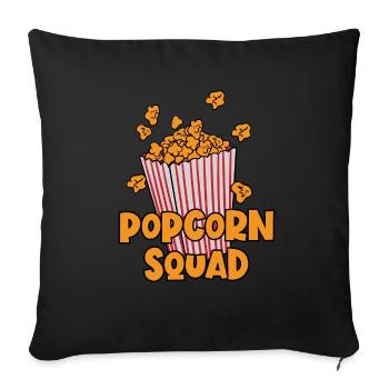 Popcorn Squad Lustiges Zitat Pop Corn Essen - Sofakissenbezug 45 x 45 cm - Schwarz - Vorne