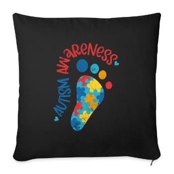AUTISM CONSCIOUSLY DEAR CHILD GIFTED SAYING MOTIVES - Sofa pillowcase 17,3'' x 17,3'' (45 x 45 cm) - black - Front