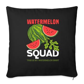 Watermelon Squad Team Fruits tropicaux d'été - Housse de coussin décorative 45 x 45 cm - noir - Devant