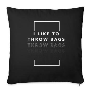 Cornhole Player Sack Tossing Cornhole Squad - Sofa pillowcase 17,3'' x 17,3'' (45 x 45 cm) - black - Front