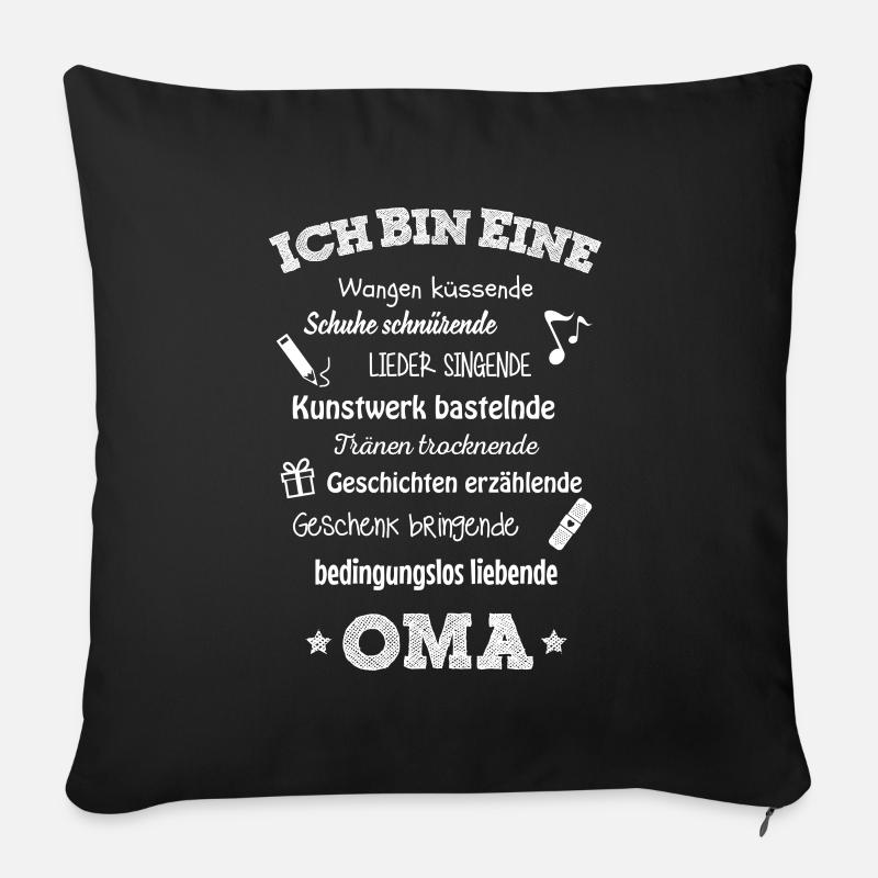 Ich bin eine wundervolle Oma - Sofakissenbezug 45 x 45 cm - Schwarz