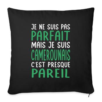 Je ne suis pas parfait mais je suis Camerounais - Housse de coussin décorative 45 x 45 cm - noir - Devant