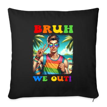 Pride Gay CSD Love LGBTQ Colors of the Rainbow - Sofa pillowcase 17,3'' x 17,3'' (45 x 45 cm) - black - Front