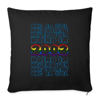 Year 2002 - Sofa pillowcase 17,3'' x 17,3'' (45 x 45 cm) - black - Front