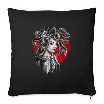 Snake Head Girl Medusa - Sofa pillowcase 17,3'' x 17,3'' (45 x 45 cm) - black - Front