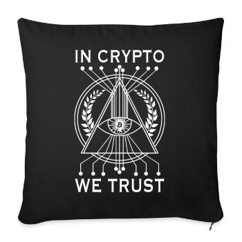 Crypto crypto-monnaie Bitcoin - In Crypto We Trust - Housse de coussin décorative 45 x 45 cm - noir - Devant