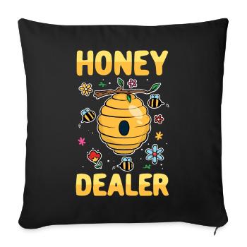 Marchand de miel Apiculteur Abeille Whisperer Bee - Housse de coussin décorative 45 x 45 cm - noir - Devant