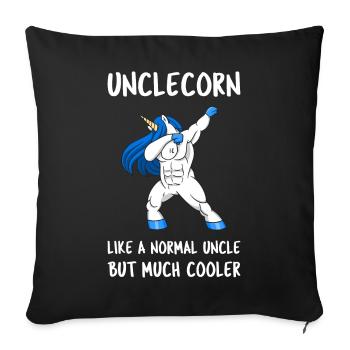 Unclecorn IV - Oncle Licorne génial - Housse de coussin décorative 45 x 45 cm - noir - Devant